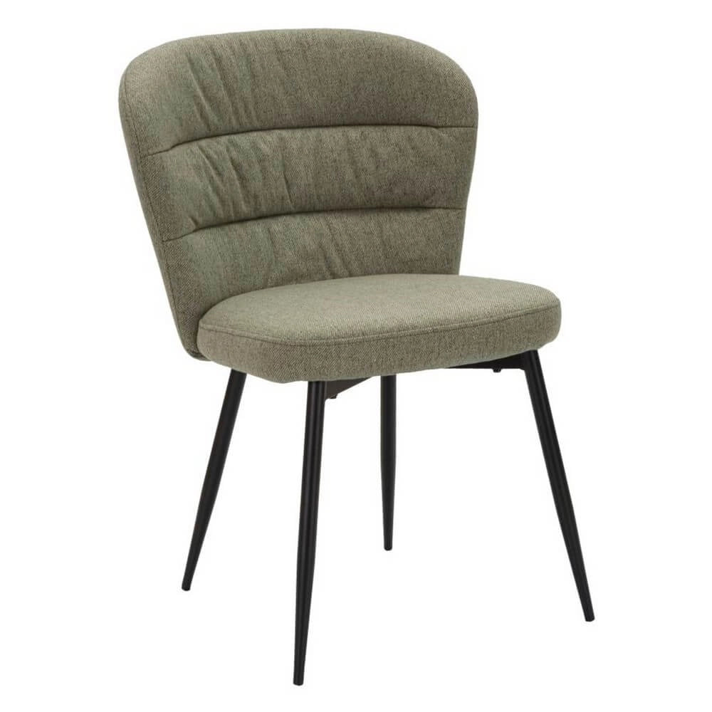Sedia imbottita in tessuto con gambe in metallo set 2 pezzi - LOSANNA