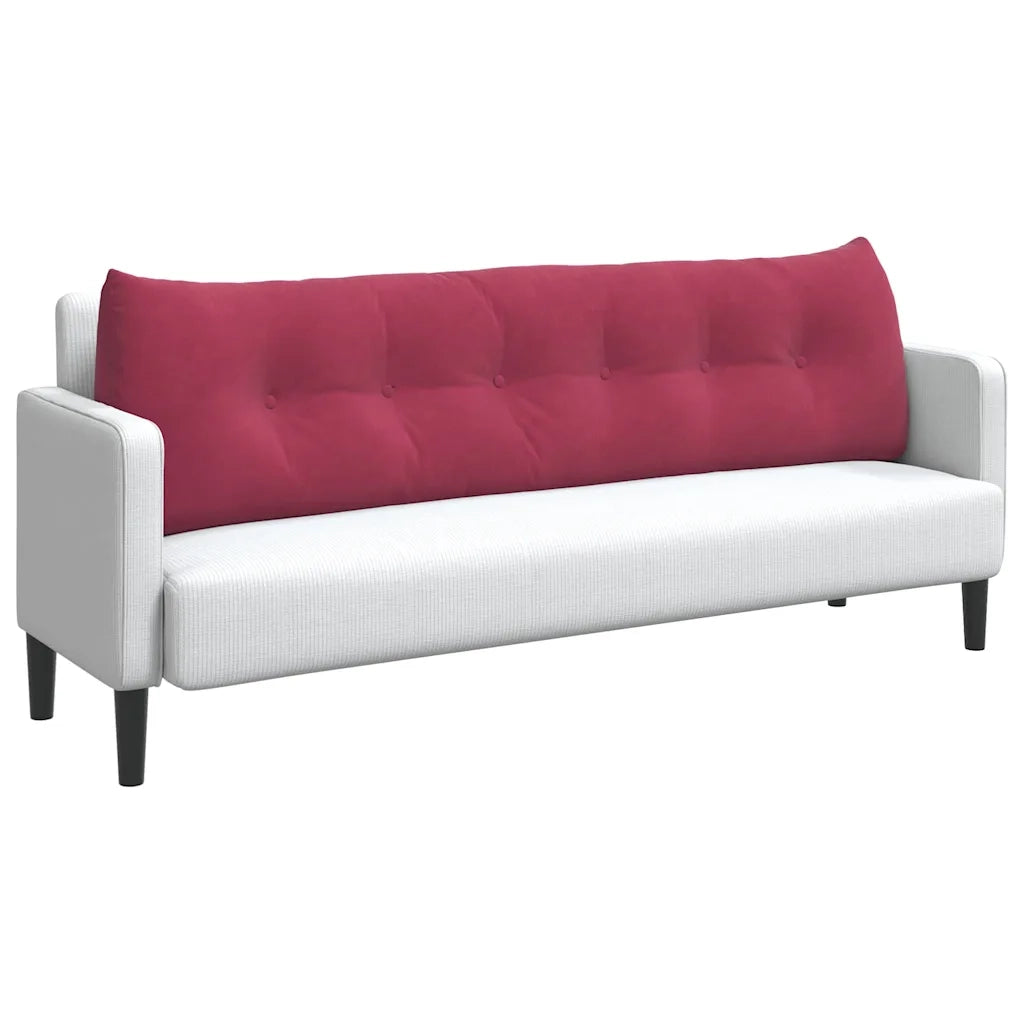 Cuscino per Schiena Rosso Vino 180 x 24 x 50 cm Velluto 42014579