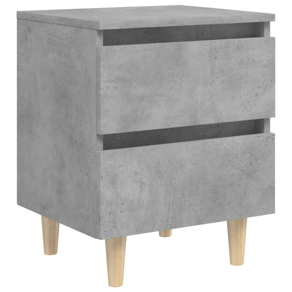 Comodini con Gambe in Pino 2 pz Grigio Cemento 40x35x50 cm cod mxl 31034