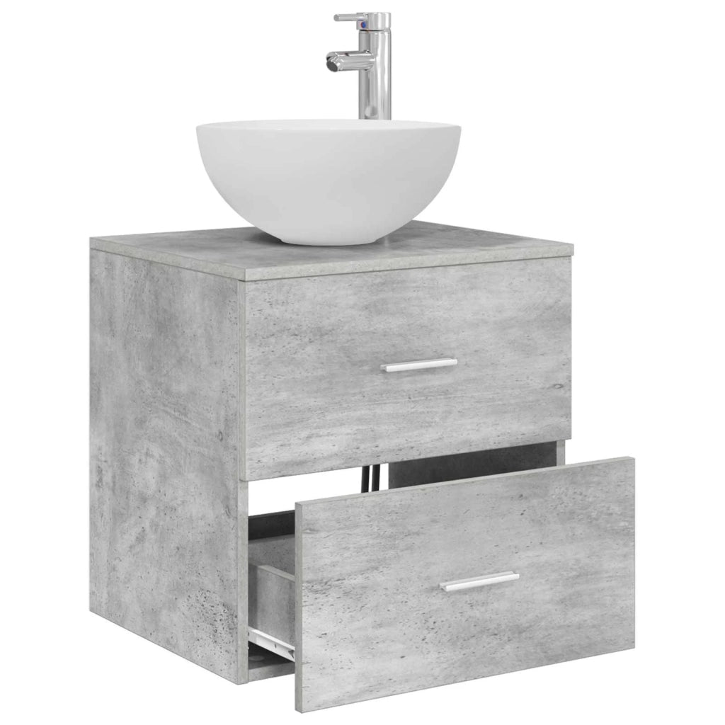 Mobile Lavabo da Parete Grigio Cemento 49,5 x 41 x 64,5 cm 890265