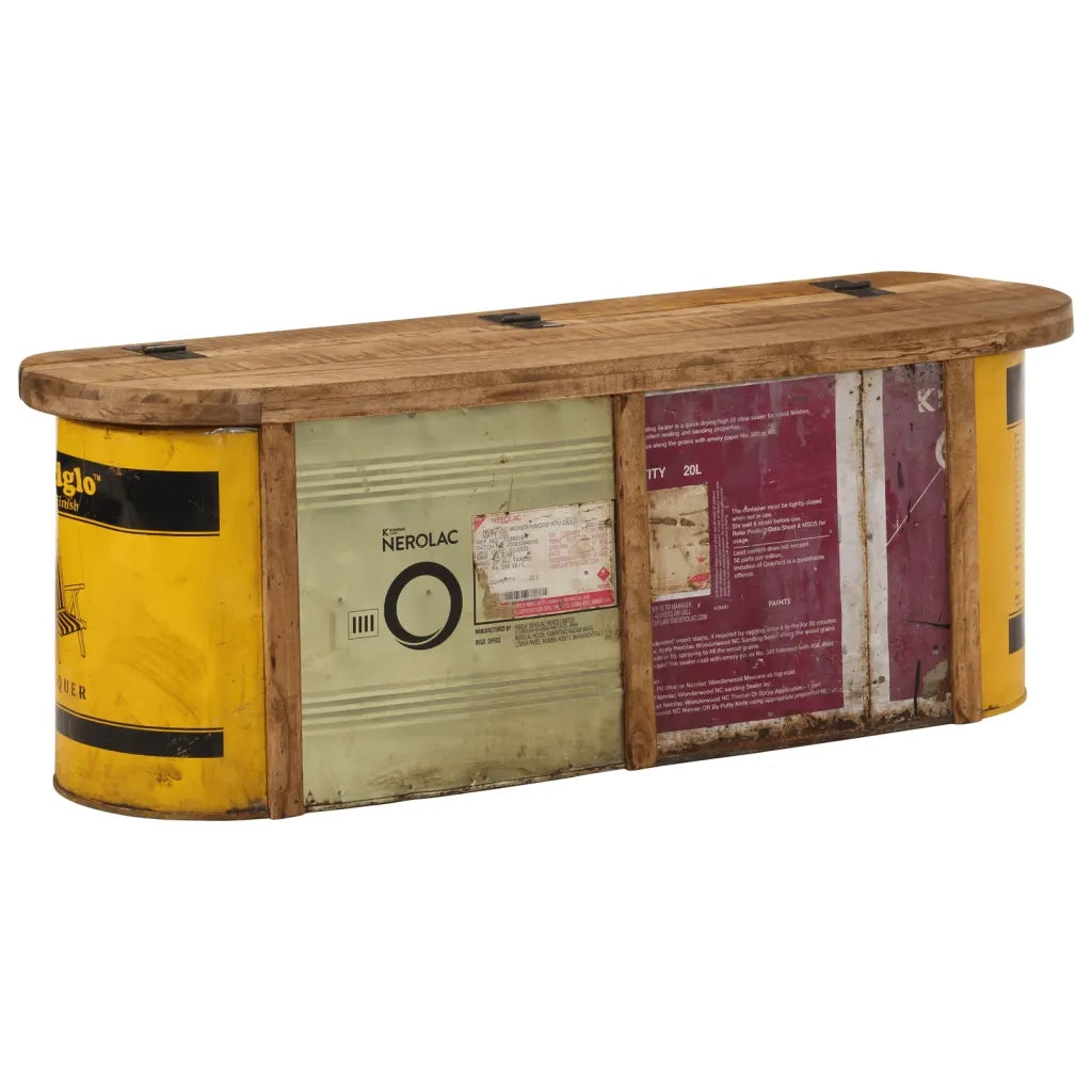 Panca Portaoggetti/Credenza 120x30x40cm Legno Massello Recupero