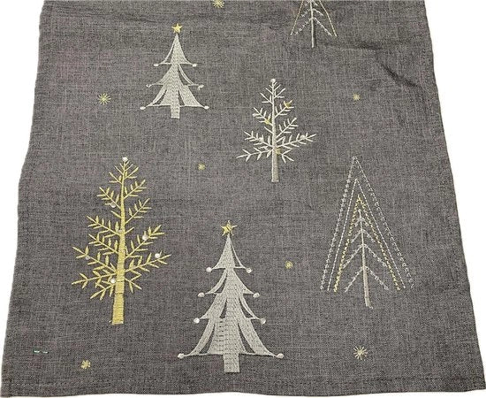 Telaio per tovaglia di Natale moderno in grigio con decorazione in oro e argento (grigio_boom_glitter)