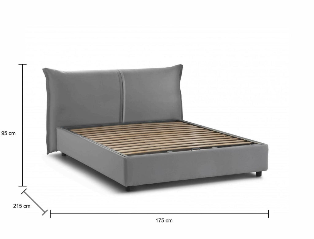 Letto Matrimoniale Abarat, Letto Matrimoniale Sfoderabile Made in Italy, Grigio