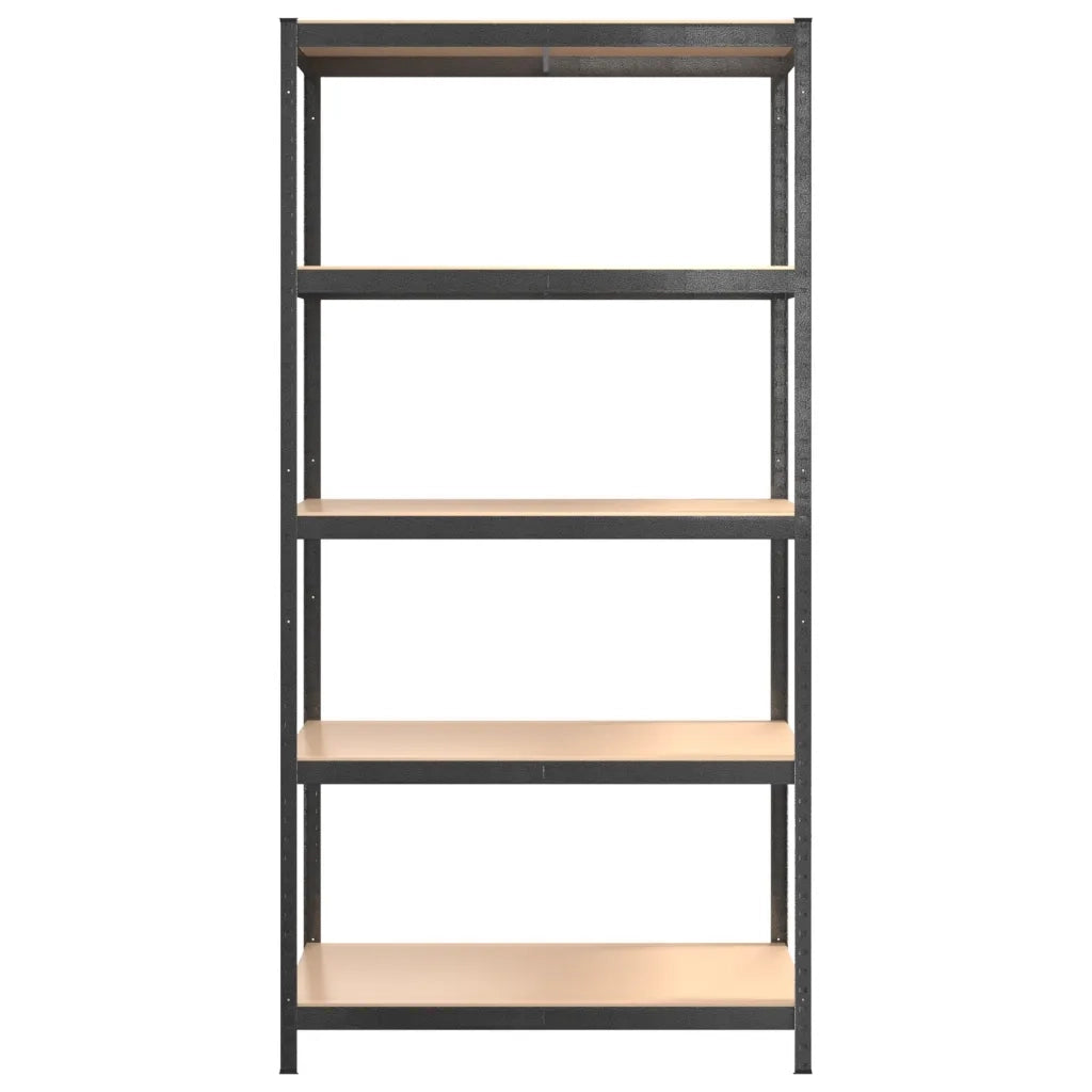 Scaffali Resistenti 5 Ripiani 3pz Grigio Acciaio e Multistrato cod mxl 42813