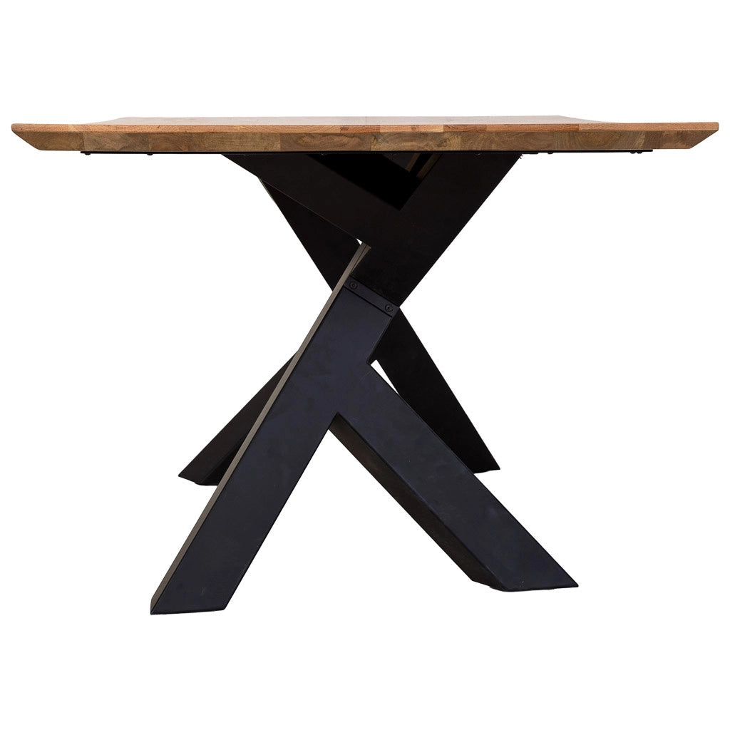 Tavolo da pranzo in legno marrone e nero 200x100x76h cm