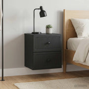 Mobiletto da notte a muro 2 pz Nero 33 x 34,5 x 40 cm 897958