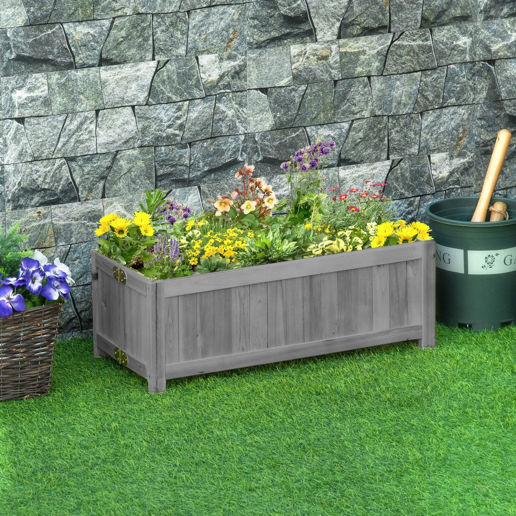 Fioriera Pieghevole in Legno per Giardino Balcone Terrazza ¨C Zephmum ¨C 70x30x25 cm Grigio