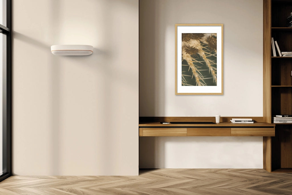 ELLADE Applique a parete 3 luci attacco GX53 in gesso bianco con rifinitura Rame