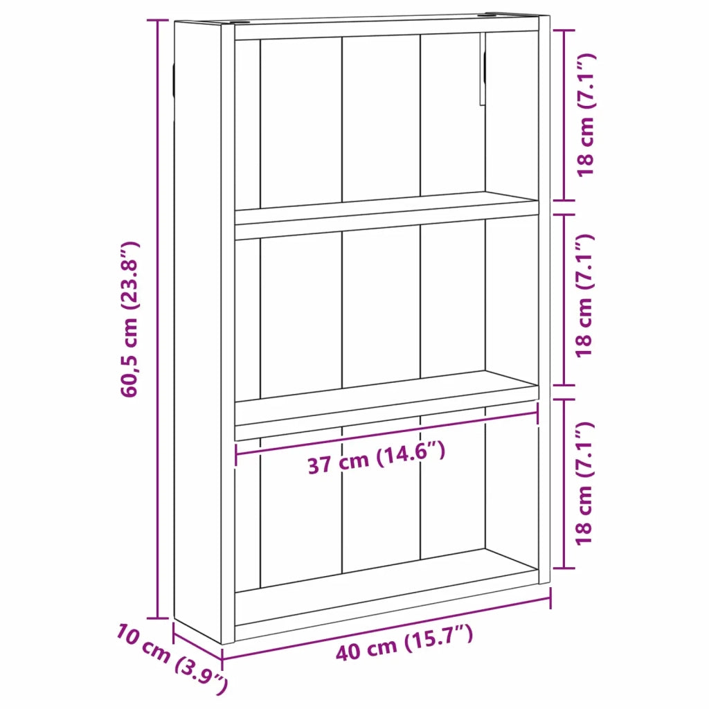 Armadio da bagno a muro Bianco 40 x 10 x 60,5 cm 889351