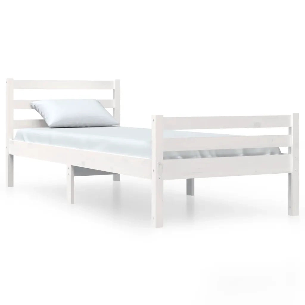 Giroletto-Struttura Letto Bianco in Legno Massello 100x200 cm 331298