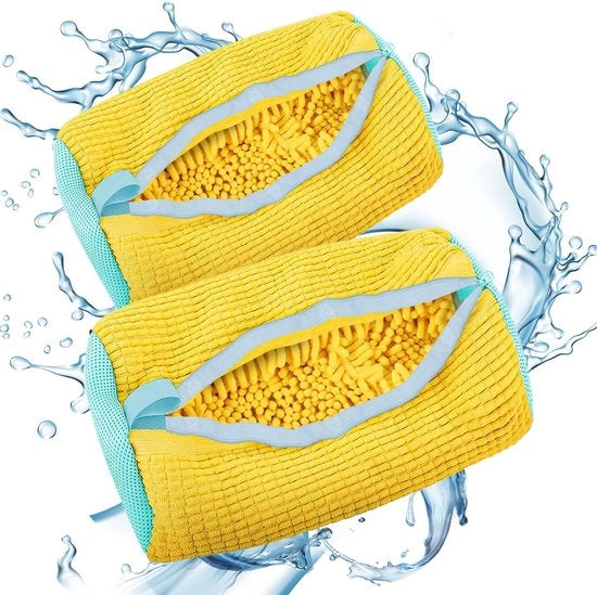 Set di sacchetti per bucato - 2-pack, riutilizzabili, resistenti a lavatrice e asciugatrice (gialli)