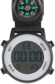Orologio da Esterno con Luce LED, Bussola e Clip per Sport All'Aperto