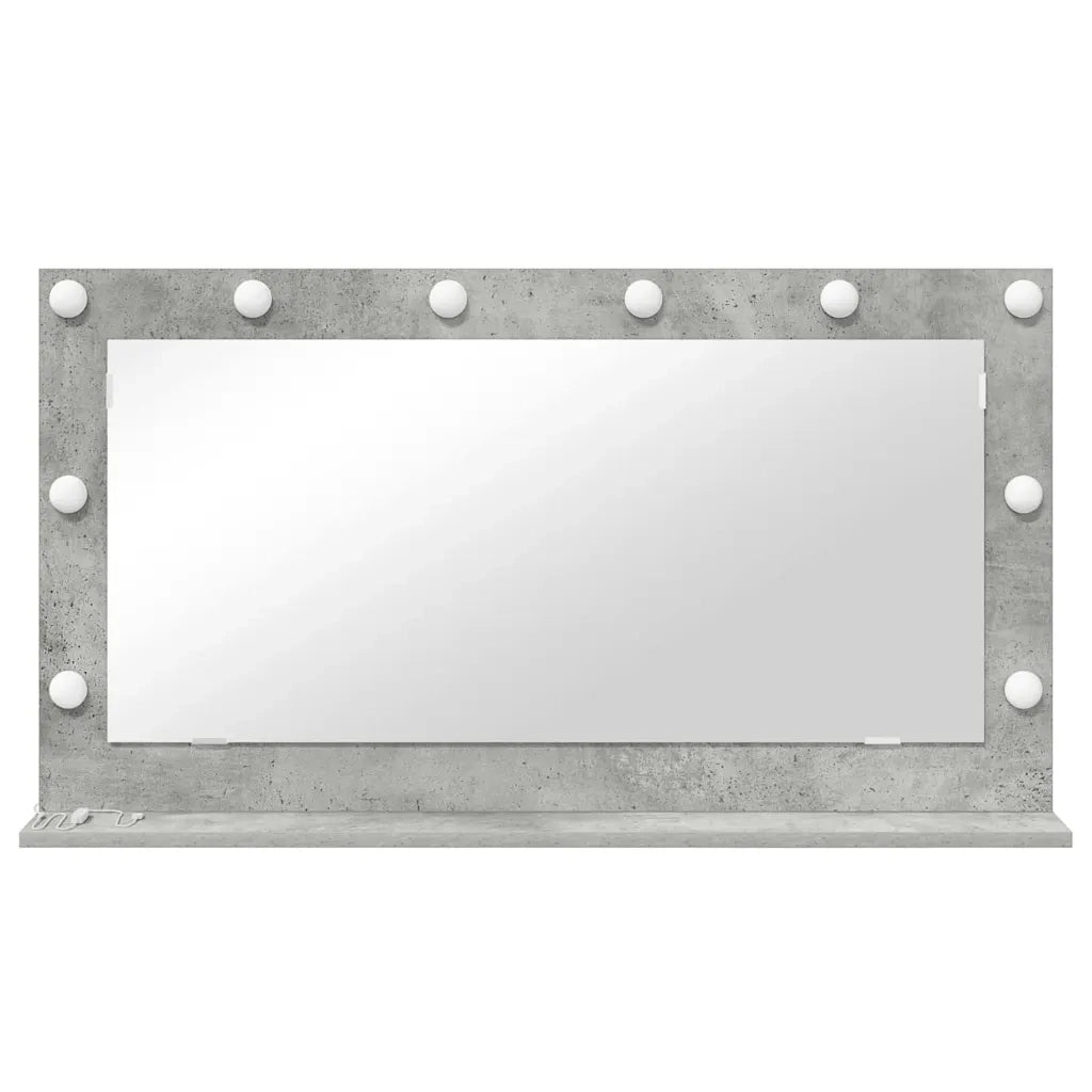 Specchio da Vanità Grigio cemento 100 x 55 x 18 cm Rettangolare 868304