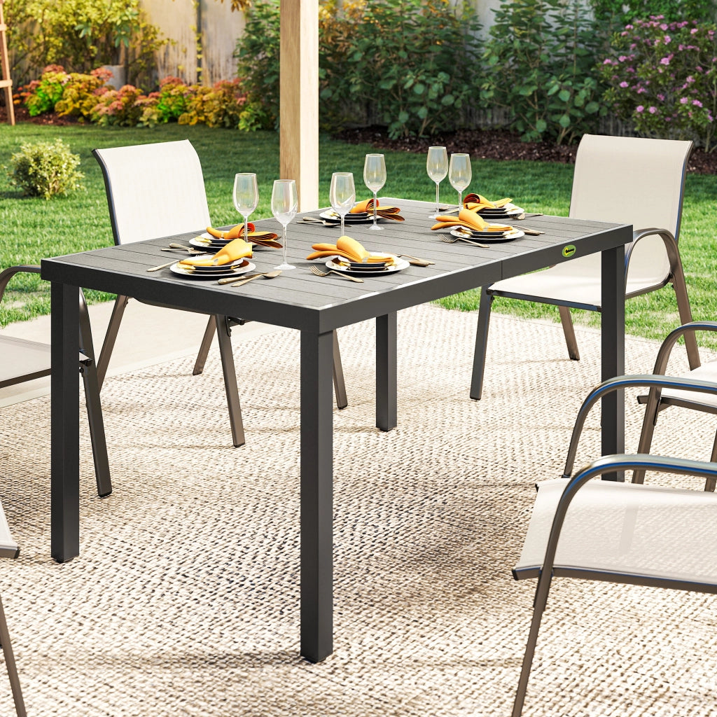Tavolo da pranzo allungabile per esterni in polyrattan ¨C zephmum ¨C grigio 140x90x74 cm