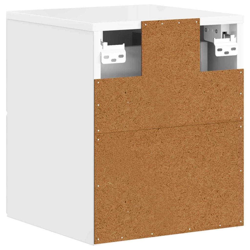 Mobiletto da notte a muro 2 pcs Bianco Lucido 34,5 x 33 x 40 cm 899154