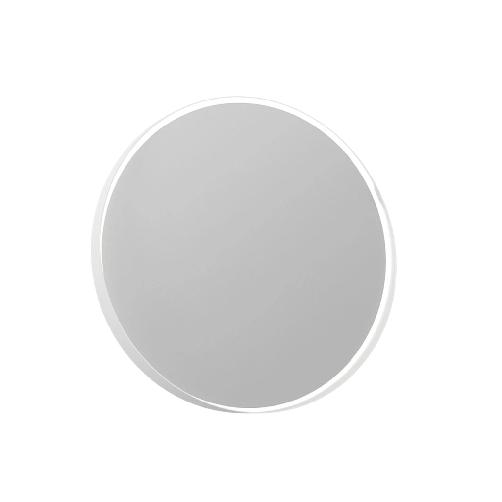 Specchio decorativo in legno "Moonlight 90 v2" - 90 x 7 x 90 cm - Bianco opaco