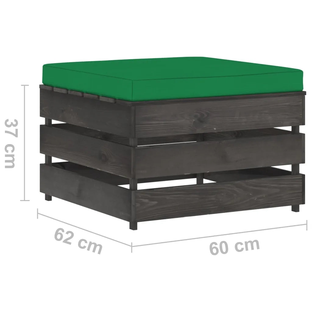 Set Divani da Giardino con Cuscini 2 pz Legno Impregnato Grigio cod mxl 43855