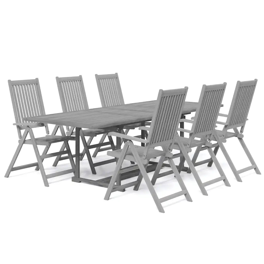 Set da Pranzo per Giardino 7 pz in Legno Massello di Acacia cod mxl 39487