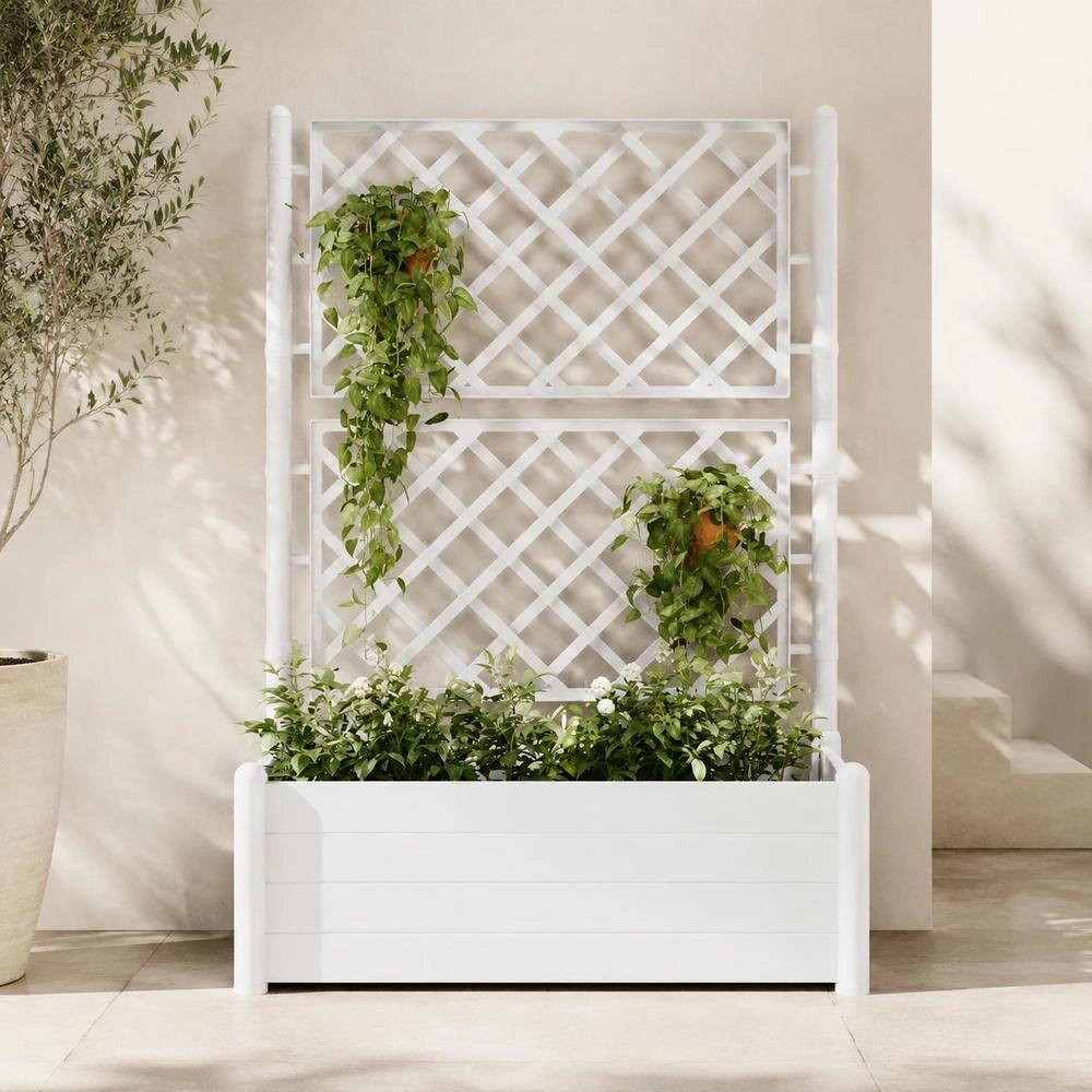 Plant Pot With Trellis 100x43x142 Cm PP White