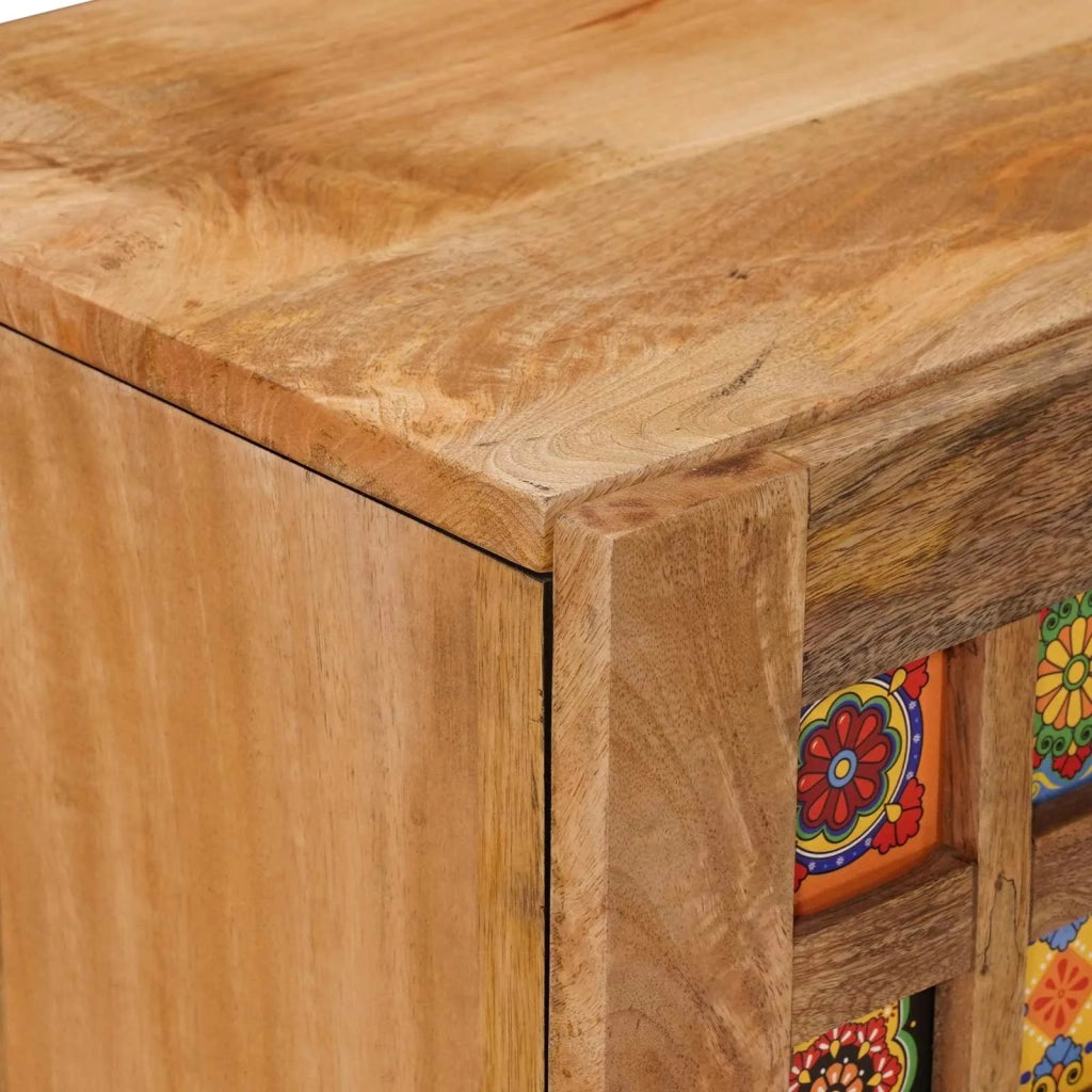 Credenza Naturale 90 x 33 x 75 cm Legno di mango massello 4018288