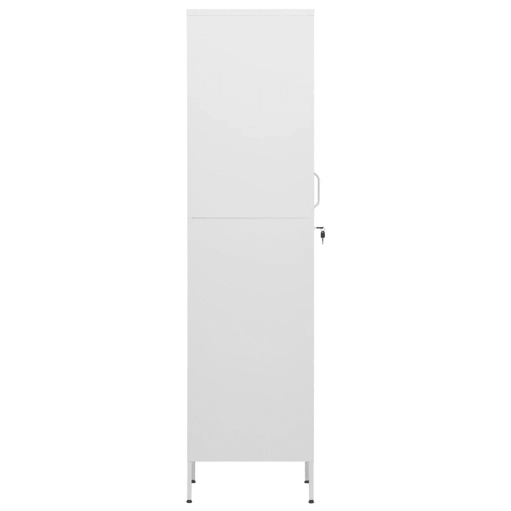 Armadietto da ufficio moderno 35 x 46 x 180 cm con ripiani regolabili finitura in acciaio bianco 02_0046893