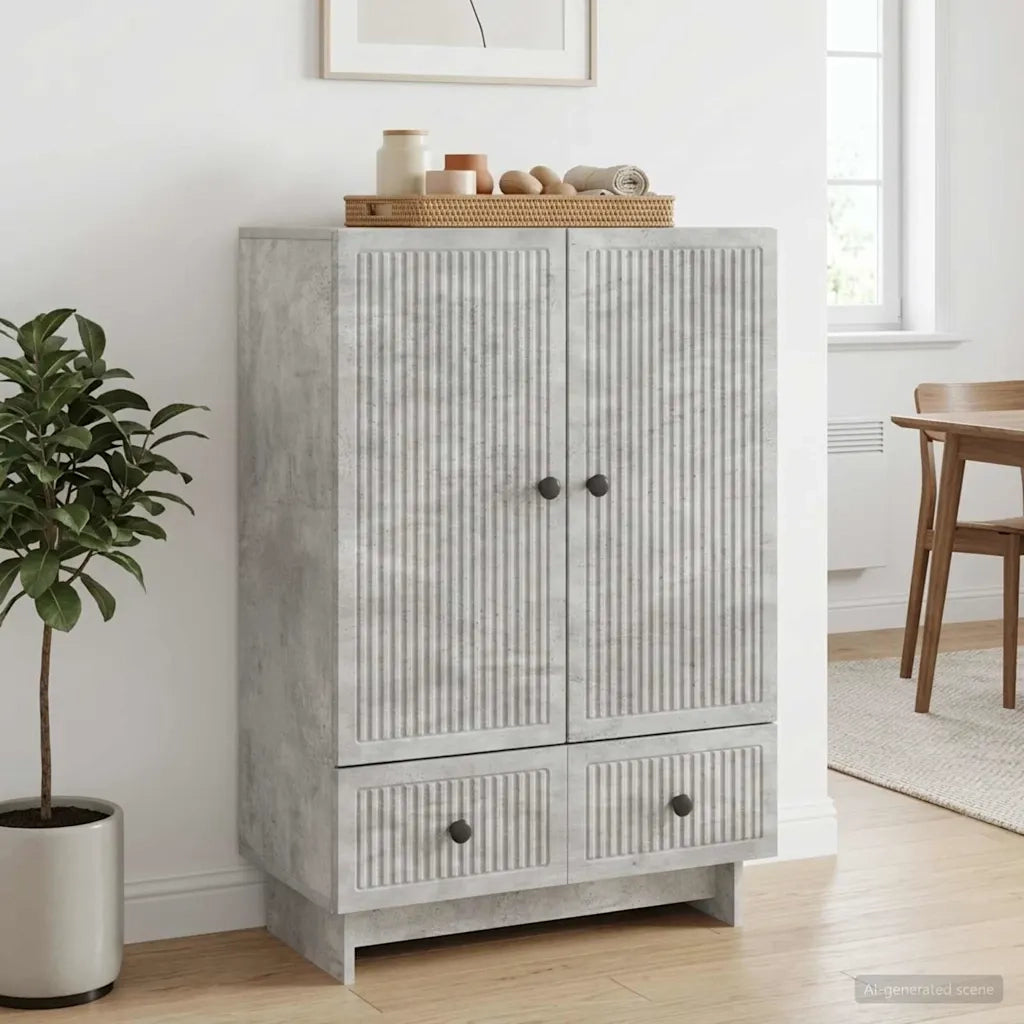Credenza Grigio Cemento 66 x 34,5 x 95 cm Legno ingegnerizzato 893978