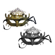 Trade Shop - Set 3 Pezzi Maschera Mascherina Veneziana Oro Argento Principessa Regina -