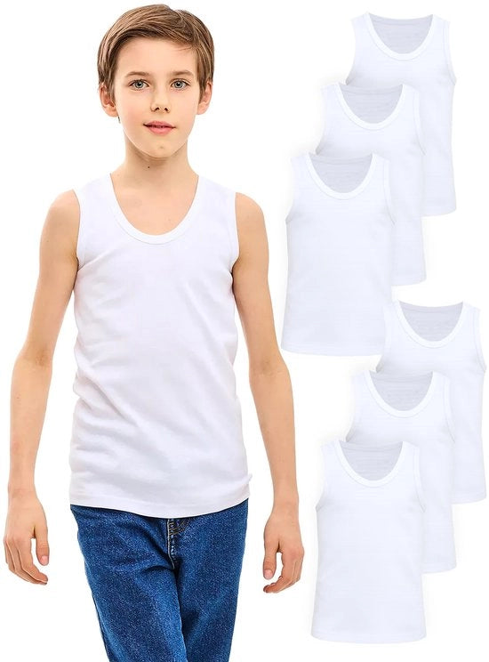 Maglietta senza maniche per bambini - 100% Cotone - Senza maniche - Adattabile - Leggero - Taglie 110-164 - Comodo e idrorepellente - Tank top
