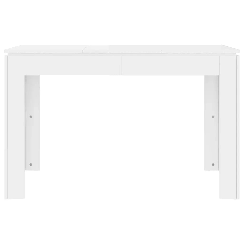 Tavolo da Pranzo Bianco Lucido 120x60x76 cm in Truciolato