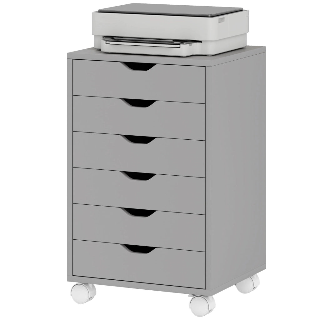 Scrivania con cassetti ¨C ZephMum ¨C Grigio 6 cassetti ruote