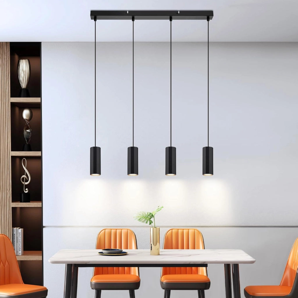 Lampada a sospensione ZMH metallo nero diametro 60 cm 4 attacchi GU10 stile industriale per soggiorno e sala da pranzo