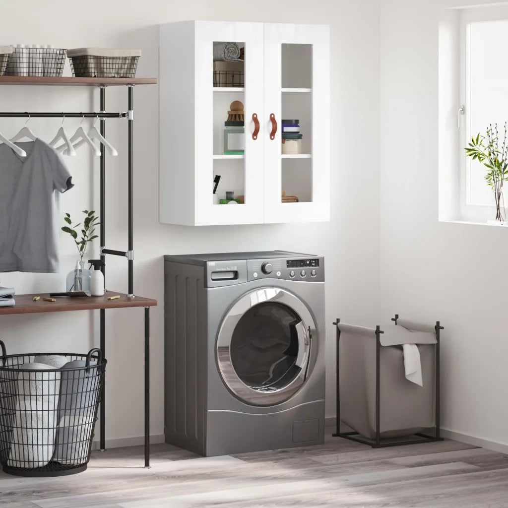 Mobile a Parete Bianco Lucido 69,5x34x90 cmcod mxl 79519