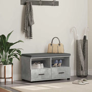 Panca per ingresso con cuscino Grigio Cemento 80 x 38 x 46 cm