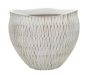 Cachepot Resina Stiky Ø30,5x24,5 cm in Resina Oro e Bianco