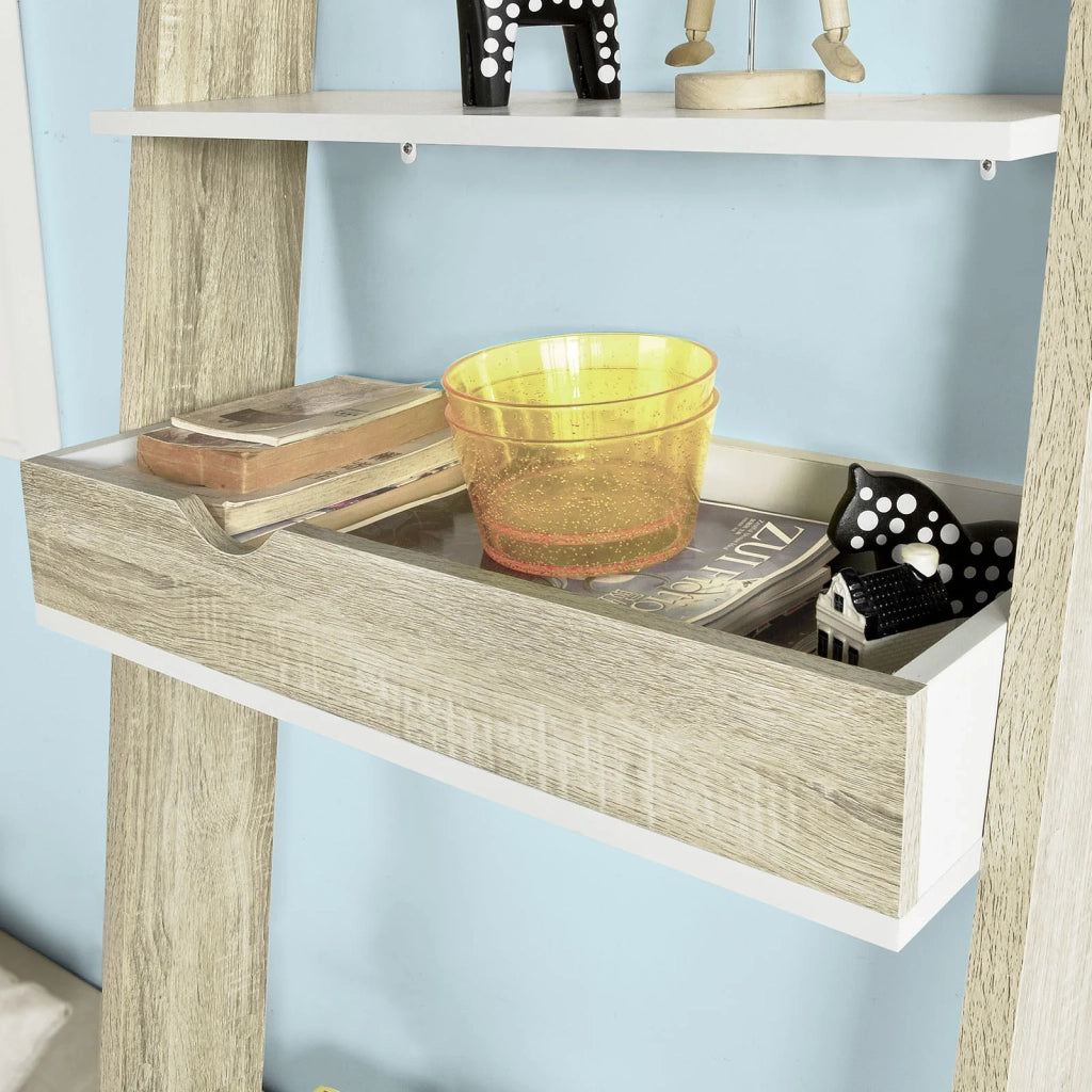 SoBuy FRG111-WN-Libreria da parete con ripiani, dimensioni ca. 65x176x40 cm, Bianco/Naturale
