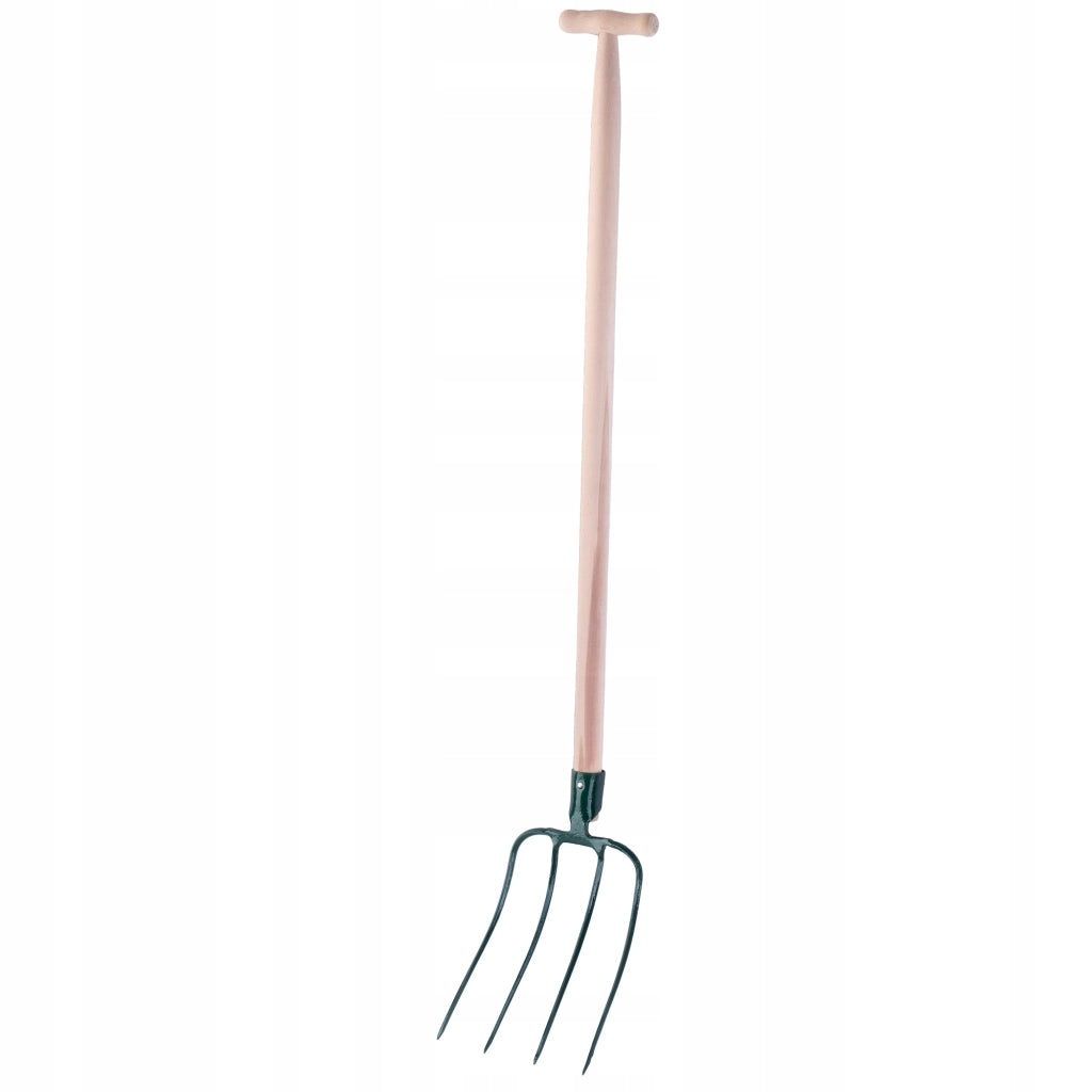 Forca KADAX per letame, fieno, paglia, giardino, a 4 denti, in metallo, 132 cm