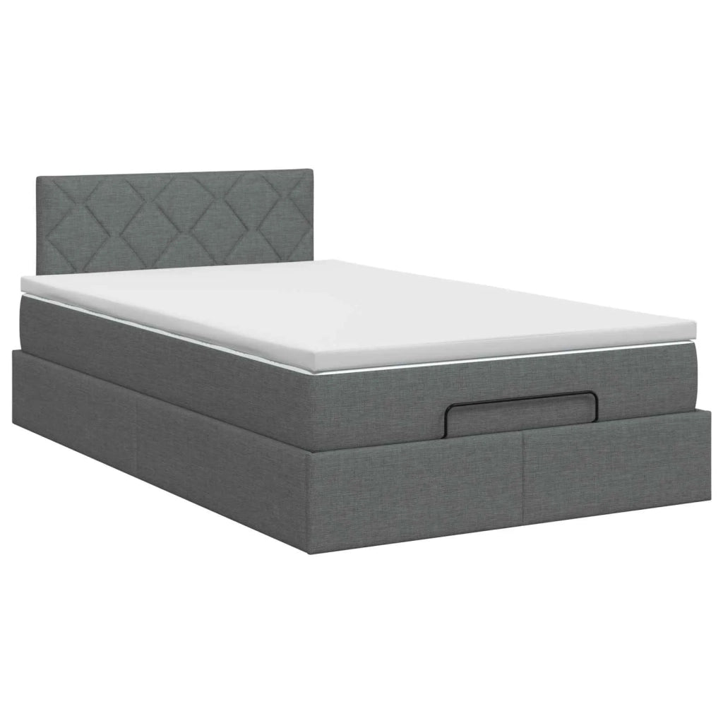 Letto ottomano con materasso Grigio Scuro 120 x 200 cm Tessuto 3456400