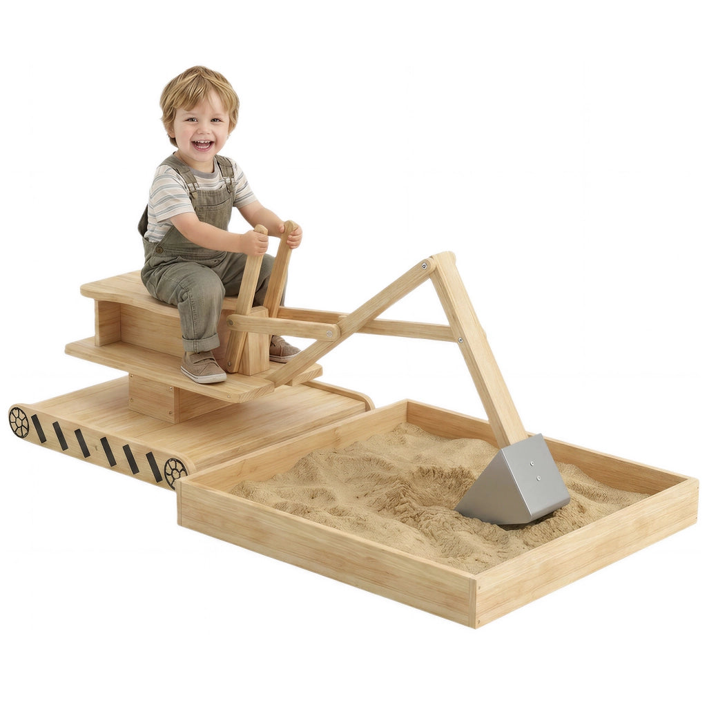 Arenero per Bambini in Legno con Sedile Girevole 360¡ã ¨C zephmum ¨C 184x90x56 cm Naturale