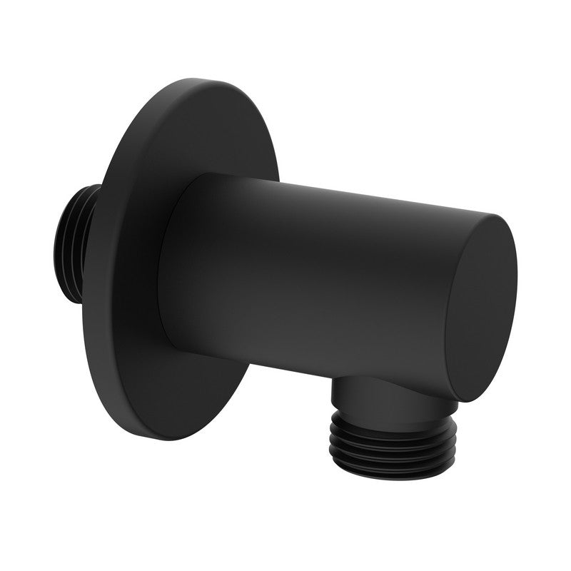 Presa acqua nero opaco tonda in ottone con attacco universale