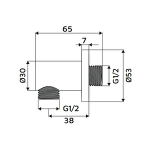 Presa acqua bianca tonda in ottone con attacco universale