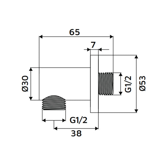 Presa acqua bianca tonda in ottone con attacco universale