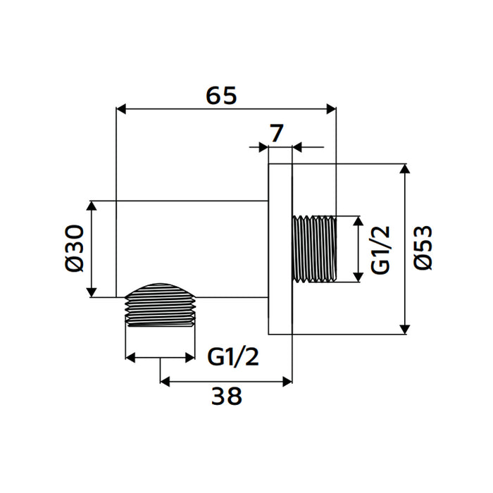 Presa acqua bianca tonda in ottone con attacco universale
