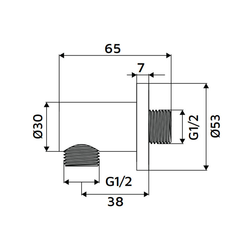 Presa acqua gungray tonda in ottone con attacco universale