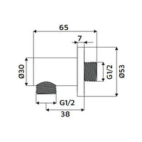 Presa acqua gungray tonda in ottone con attacco universale