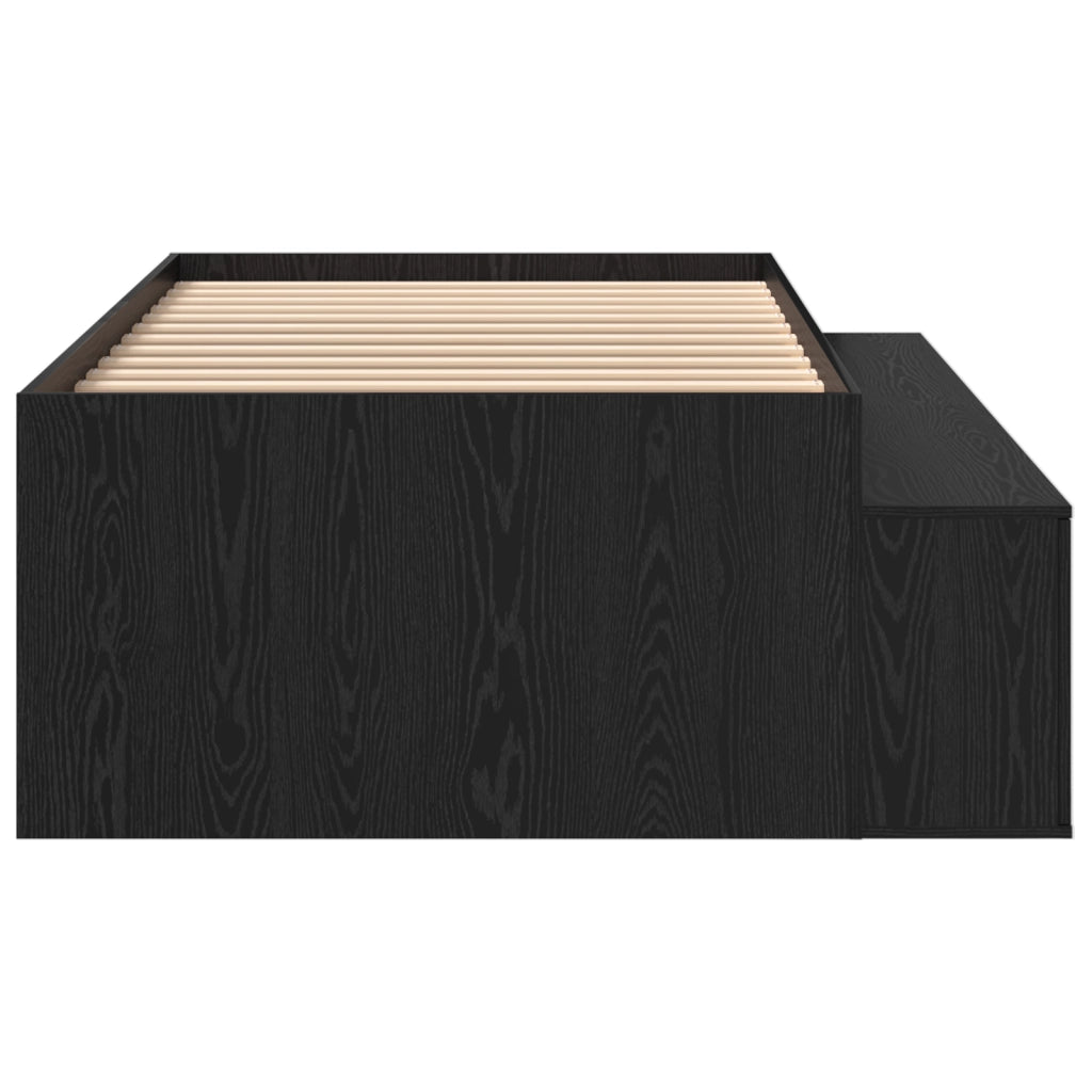 Struttura Letto Rovere Nero 90x200 cm
