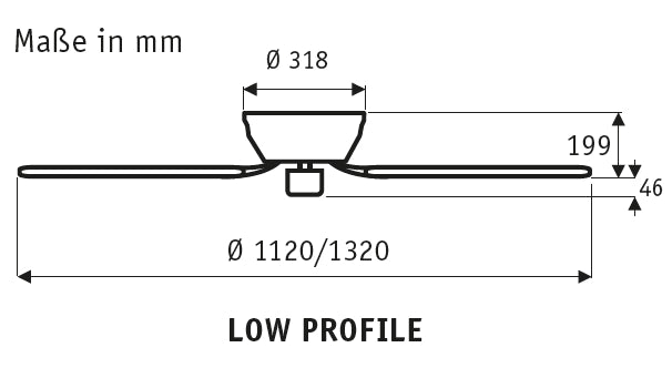LOW PROFILE 112/132, Ventilatore senza Luce, Hunter