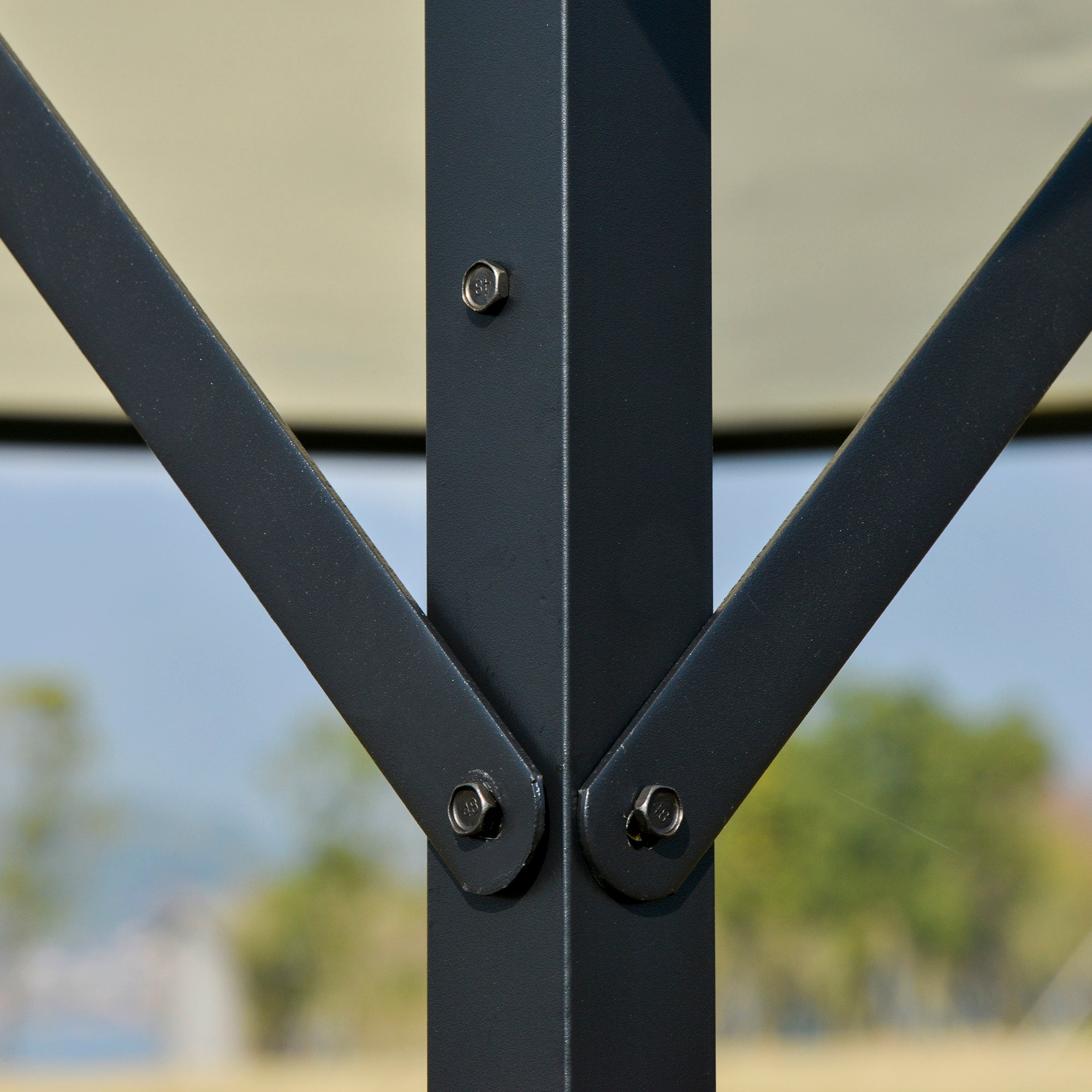 Gazebo da Giardino 3x3m in Metallo e Poliestere Bianco Crema