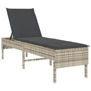 Lettino Prendisole | Sdraio da giardino | Lettino da sole con Cuscino Grigio Chiaro 55x200x44 cm