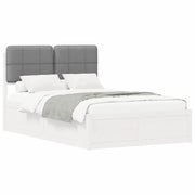 Letto matrimoniale | Letto per adulti | Letto con Testiera Rivestita Grigio chiaro 120 x 190 cm