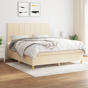 Giroletto a Molle con Materasso Crema 160x200 cm in Tessuto 3142350